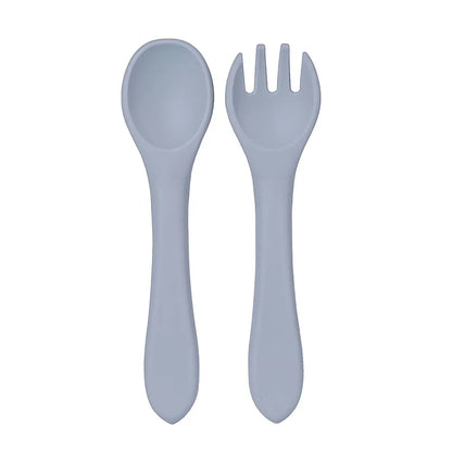 Soft Silicone Baby Spoon & Fork Set