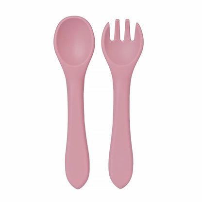 Soft Silicone Baby Spoon & Fork Set