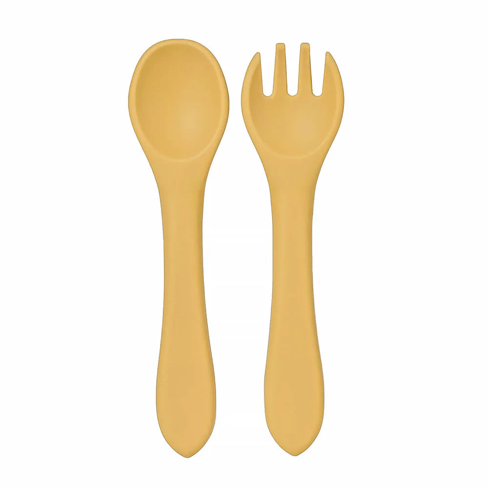 Soft Silicone Baby Spoon & Fork Set