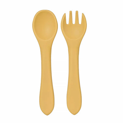 Soft Silicone Baby Spoon & Fork Set