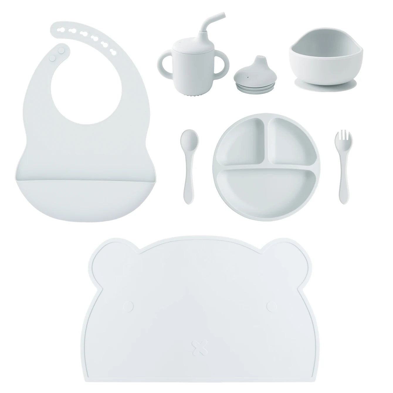7PCS Silicone Baby Feeding Set