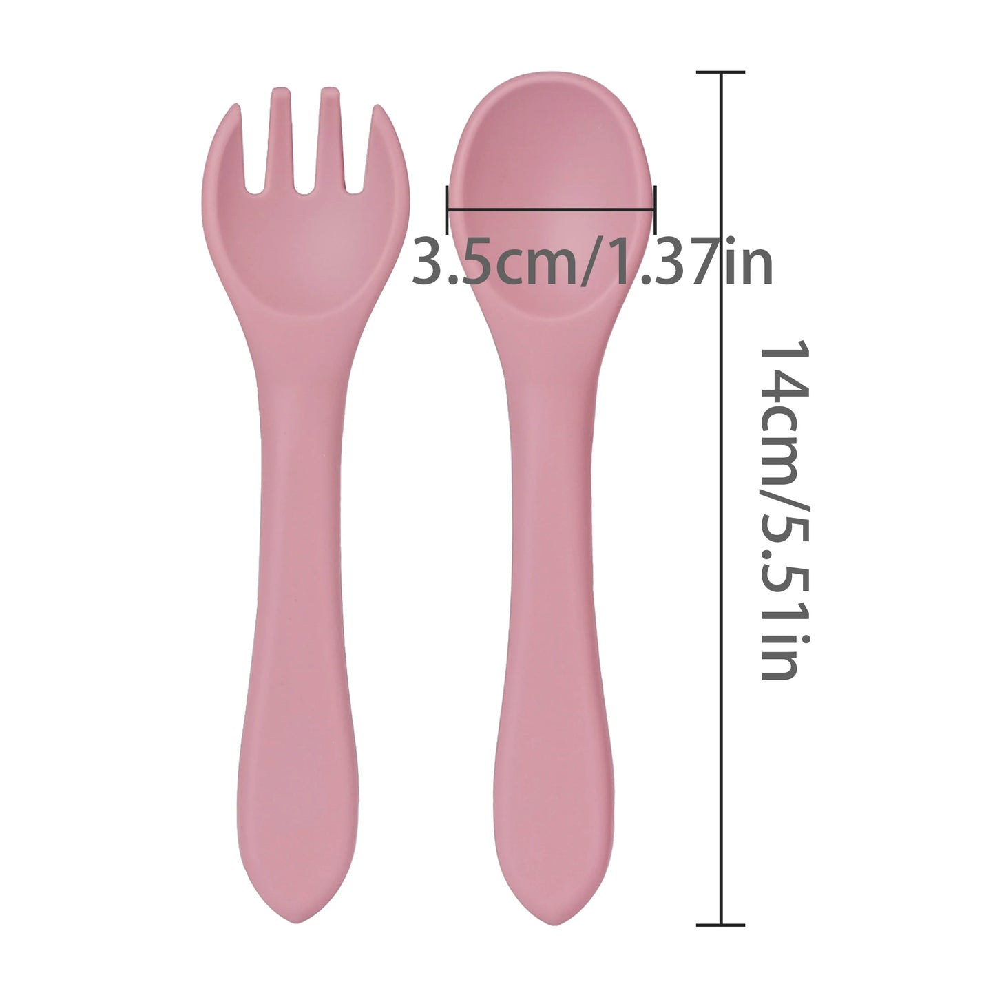 Soft Silicone Baby Spoon & Fork Set