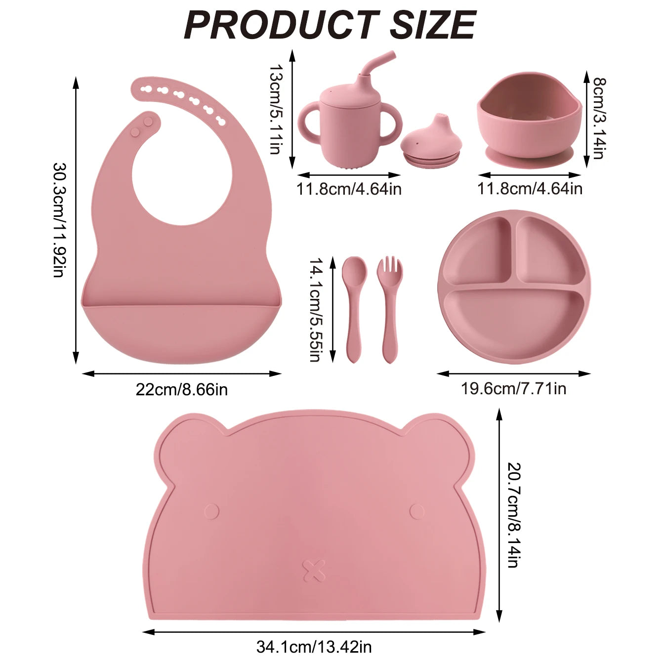 7PCS Silicone Baby Feeding Set