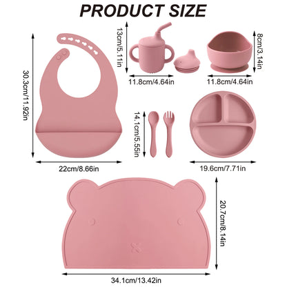 7PCS Silicone Baby Feeding Set