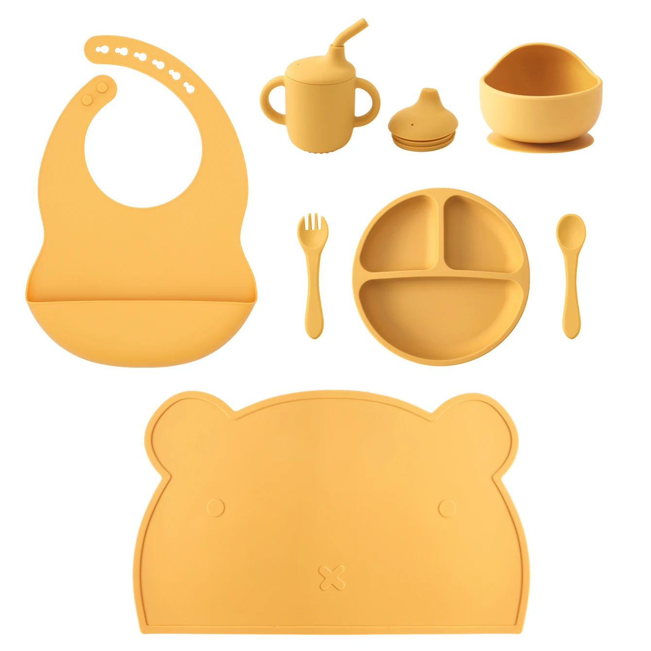 7PCS Silicone Baby Feeding Set