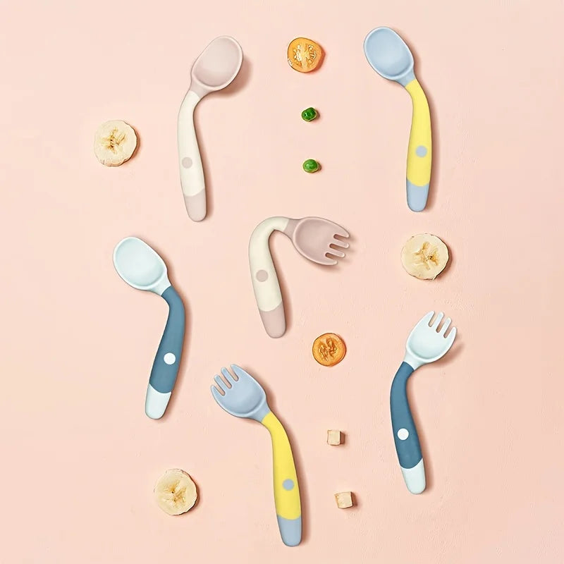 Flexible & Gentle Bendable Twist Baby Fork and Spoon Set