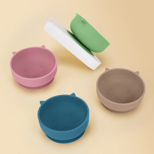 Cartoon Cat Silicone Baby Bowl