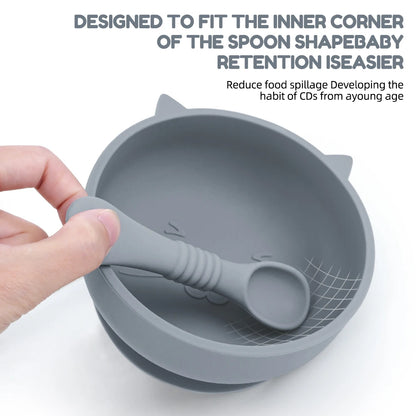 Cartoon Cat Silicone Baby Bowl