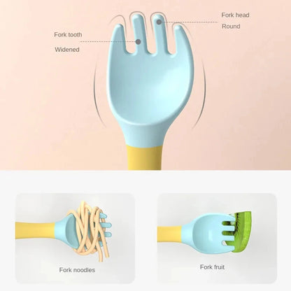 Flexible & Gentle Bendable Twist Baby Fork and Spoon Set