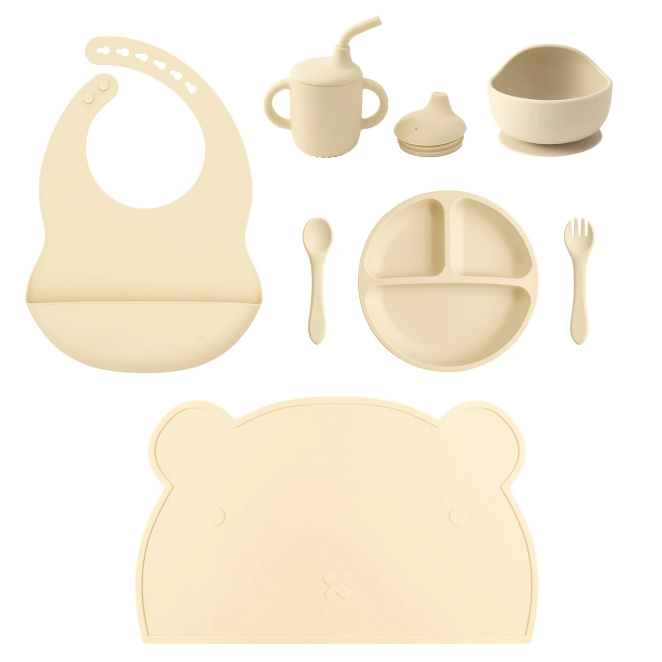 7PCS Silicone Baby Feeding Set