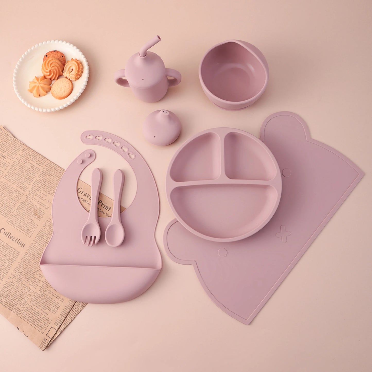 7PCS Silicone Baby Feeding Set