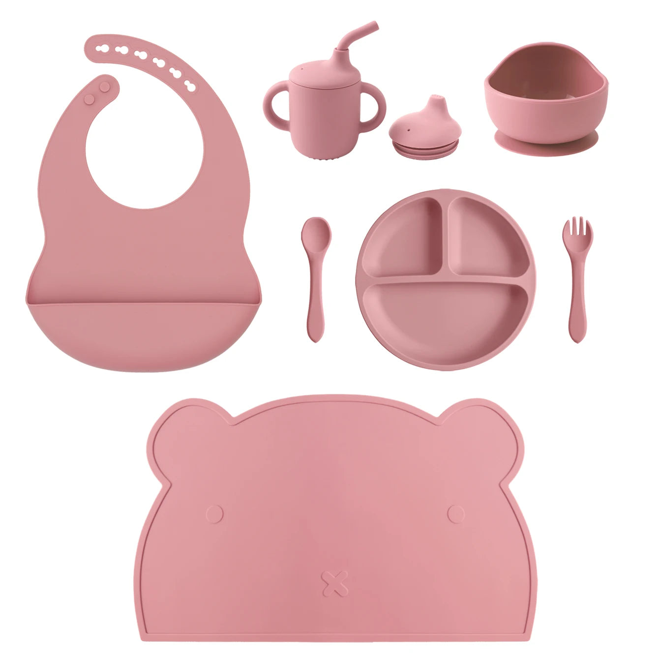 7PCS Silicone Baby Feeding Set