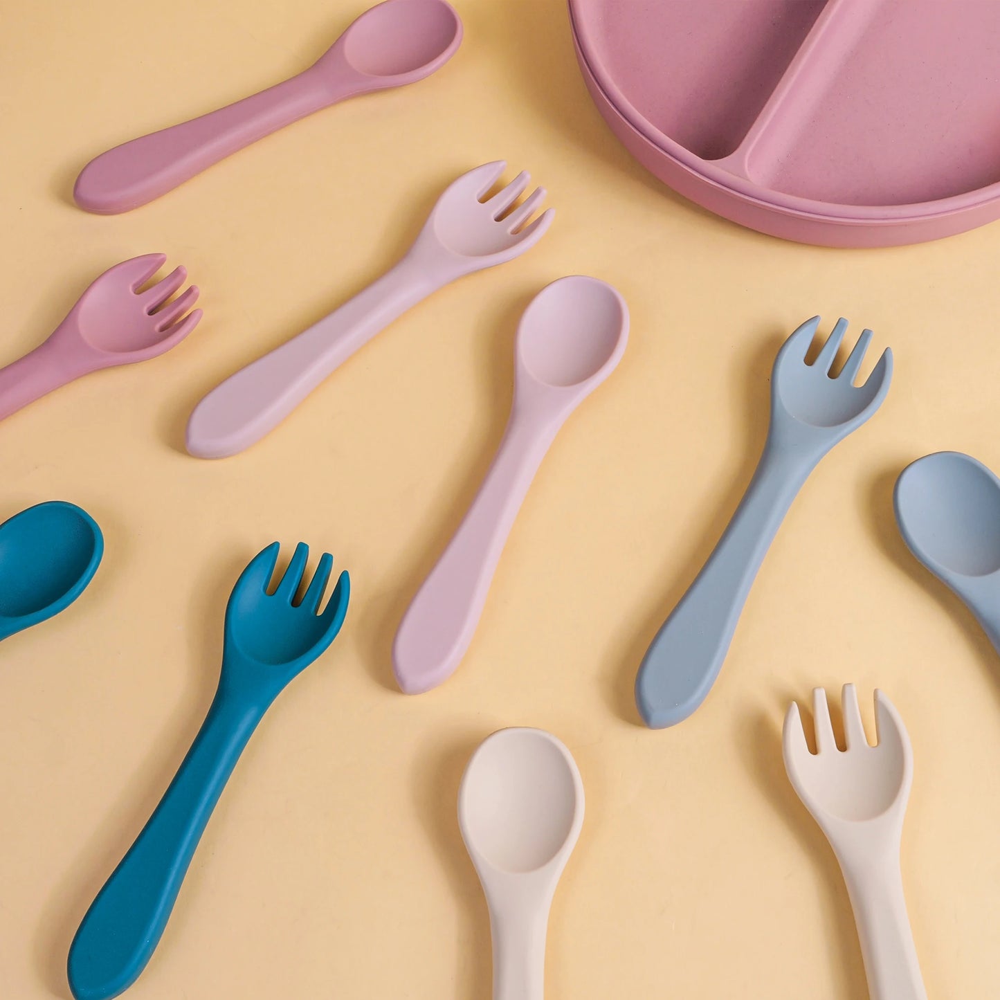 Soft Silicone Baby Spoon & Fork Set