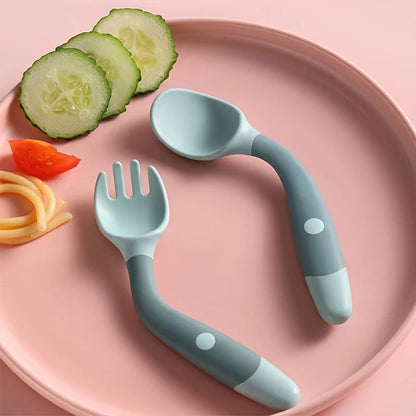 Flexible & Gentle Bendable Twist Baby Fork and Spoon Set