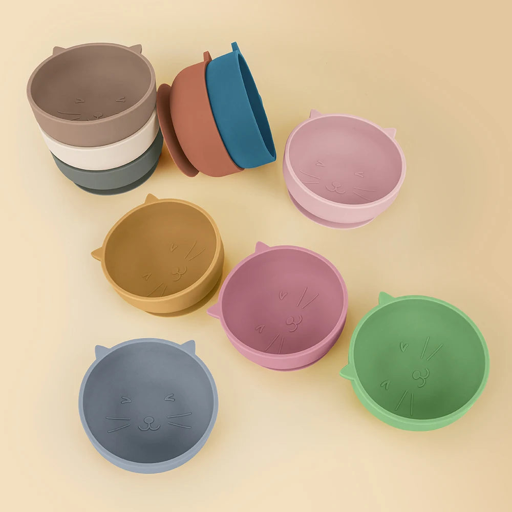 Cartoon Cat Silicone Baby Bowl