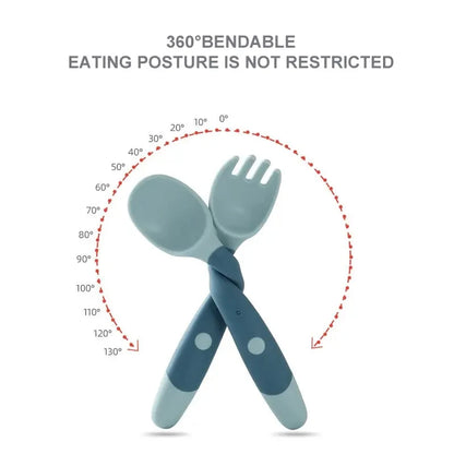Flexible & Gentle Bendable Twist Baby Fork and Spoon Set